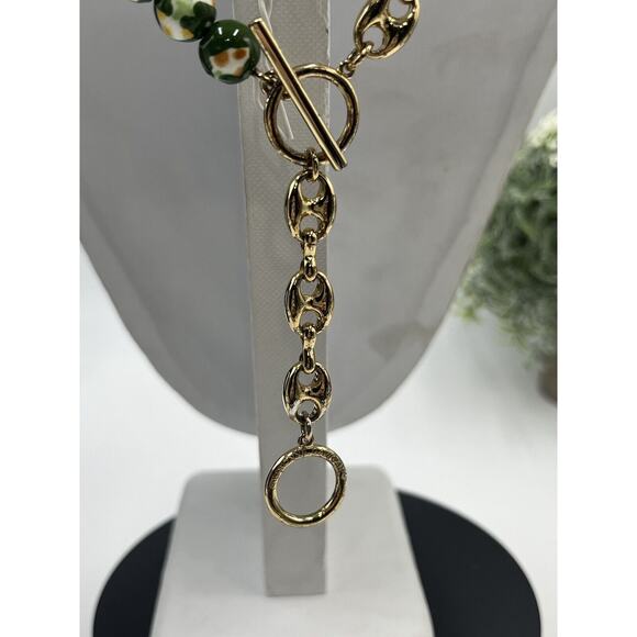 Mignonne Gavigan Jordyn Green Ceramic Beaded 14k Gold Plated Necklace - Picture 7 of 8